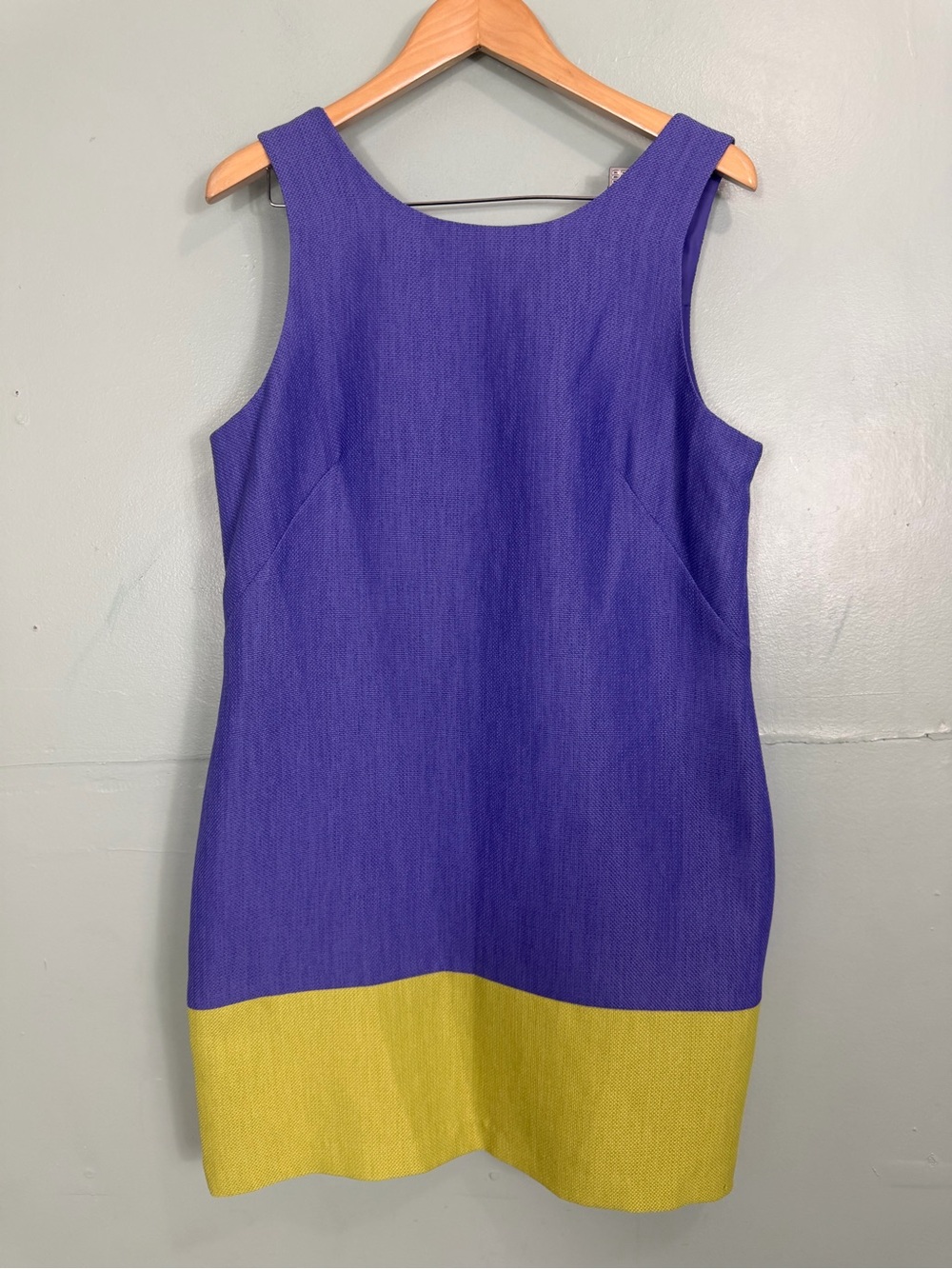Oleg Cassini Mini Dress Purple Green Sheath Women Size 10